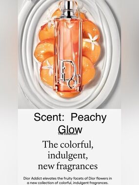 Dior NIB Addict Peachy Glow EDP Beautiful Glass bottle/Silver Logo +Gift Bag